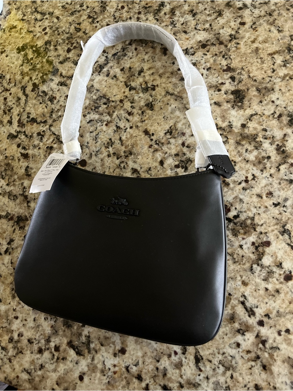 Coach Black Smooth Leather Shoulder Bag